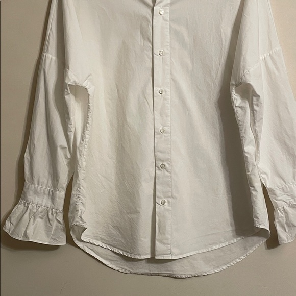 Alex Mill White Ruffle Collar Blouse - Picture 3 of 12